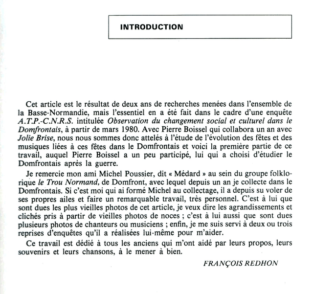 N°158 : Musique et musiciens traditionnels dans le Domfrontais de 1919 à nos jours par F. REDHON et P. BOISSEL