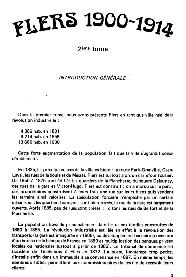 N°144 : Flers 1900-1914 ; tome 2 : une cordiale urbanité par G. BOURDIN