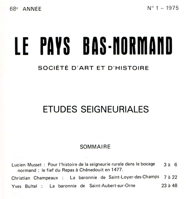 N°137 : Etudes seigneuriales