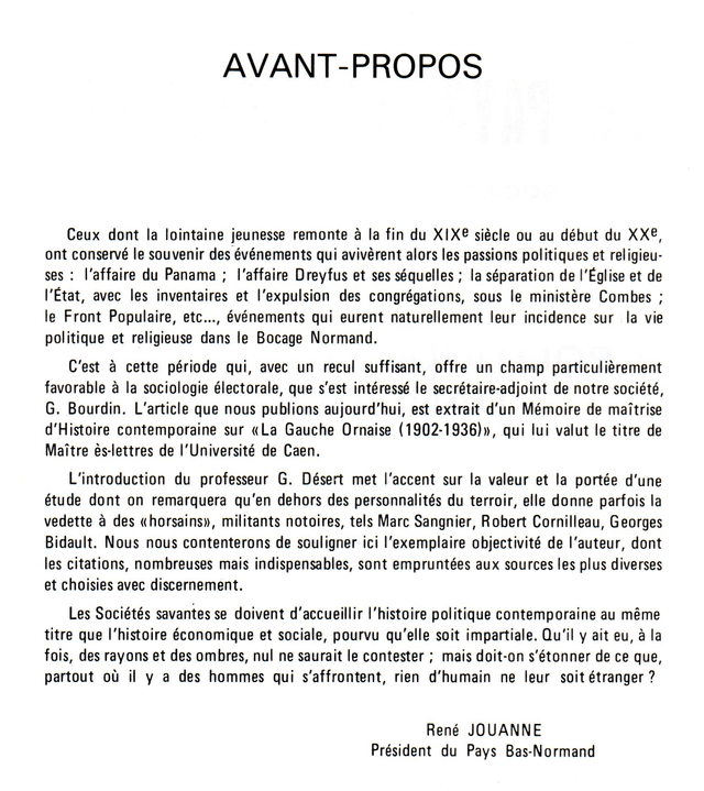 N°134 : Politique et religion dans l’Orne (1900-1936) par G. BOURDIN