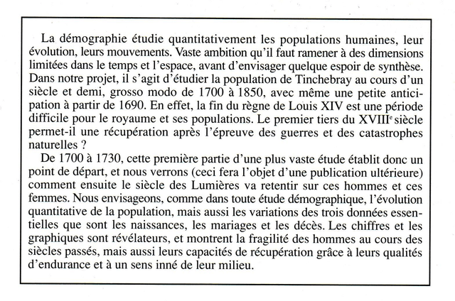 N°228 : La population de Tinchebray 1700-1729 : une recherche démographique par S. LEVÉE-ARRUTI