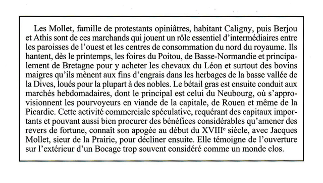 N°277 : Des marchands herbagers protestants: les Mollet de Caligny par J.M. VALLEZ