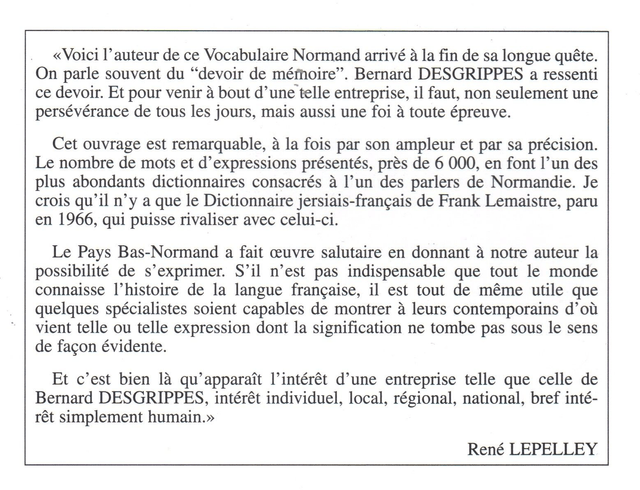 N°246 à 248 : Le vocabulaire normand du Bocage domfrontais (troisième tome) par B. DESGRIPPES.